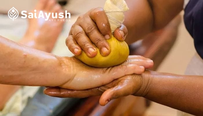 Kizhi (herbal poultice application) – sai ayush ayurveda Kizhi (Herbal Poultice Application)