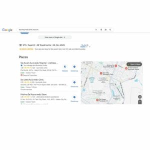 Searching online for best Ayurveda clinic near me with specific keywords